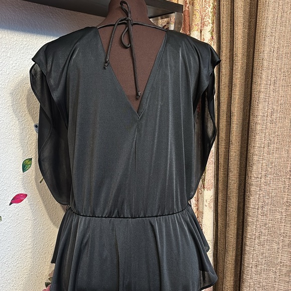 Vintage 1980’s Diamond’s Run sleeveless black sequin peplum midi dress Size 9/10 - Picture 4 of 17